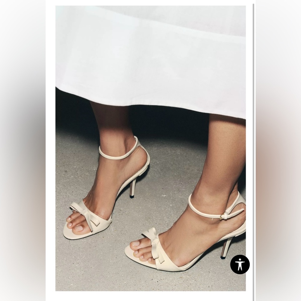 Zara Elegant Cream Heeled Sandals